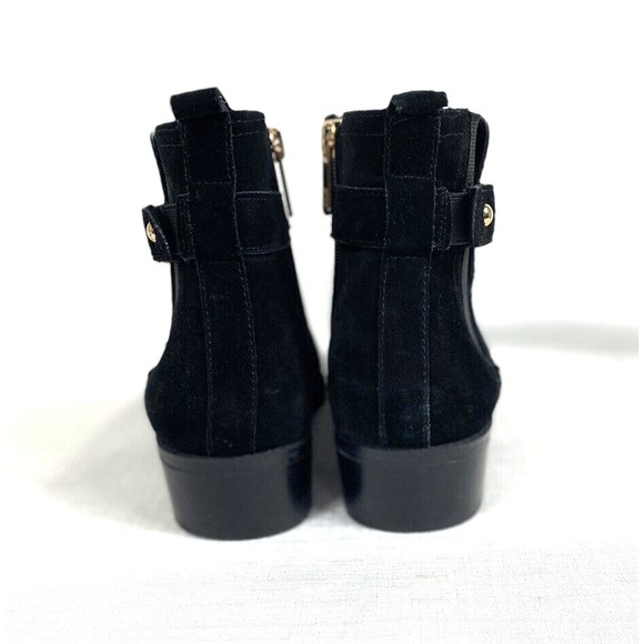 Tommy Hilfiger Women’s Bootie Black Size 10M Suede Boots Chelsea Gold Hardware - Picture 3 of 16